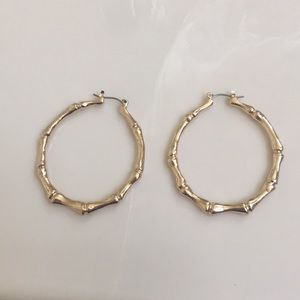 Gold bamboo hoops
